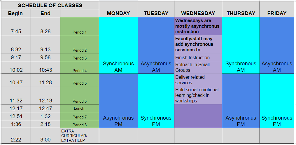 VIRTUAL SCHEDULE 